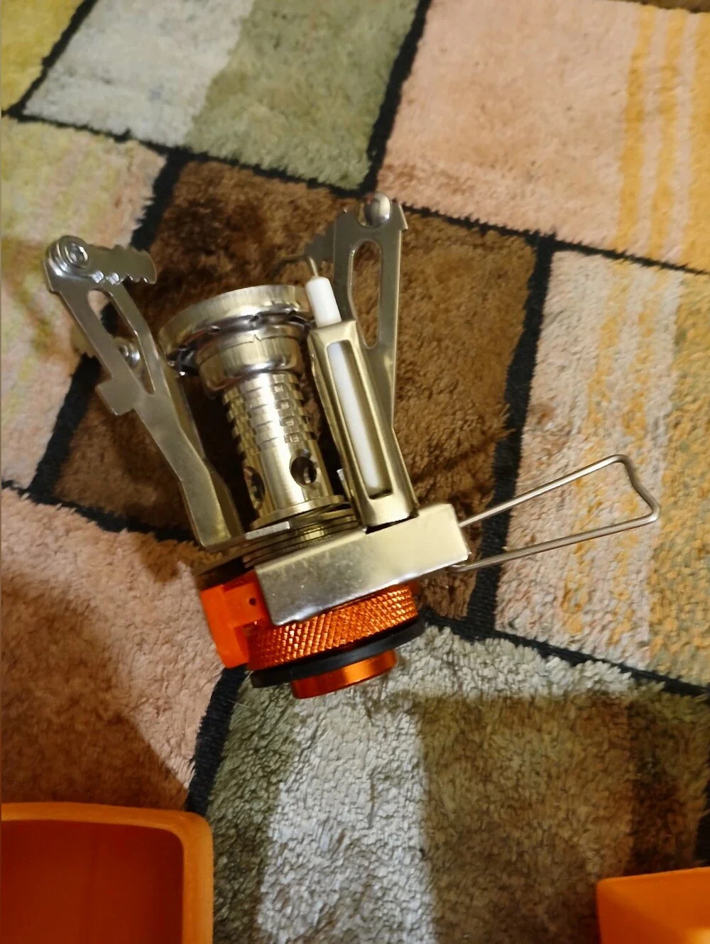 Compact Orange Camping Stove - Portable Play Accessory